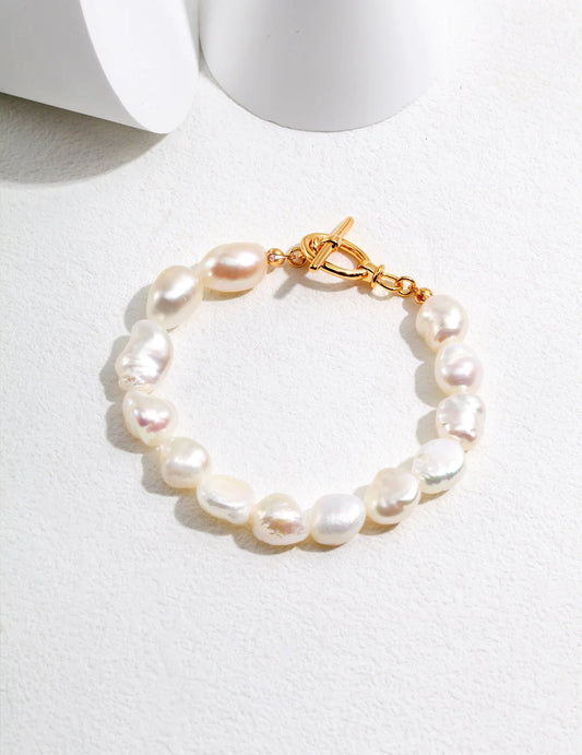 Adjustable Beaded Irregular Pearl Bracelet