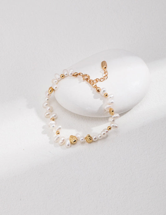 Beaded Freshwater Pearl Adjustable Bracelet